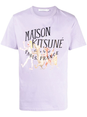 

Logo-print detail T-shirt, Maison Kitsuné Logo-print detail T-shirt