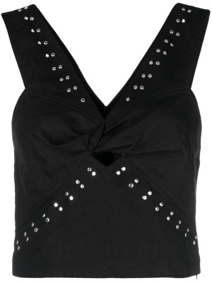 

Cut-out linen-blend tank top, IRO Cut-out linen-blend tank top