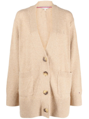 

Logo-embroidered V-neck cardigan, Tommy Hilfiger Logo-embroidered V-neck cardigan