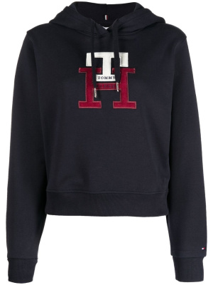 

Embroidered-logo detail hoodie, Tommy Hilfiger Embroidered-logo detail hoodie