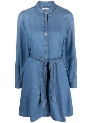 

Belted denim mini shirtdress, Tommy Hilfiger Belted denim mini shirtdress