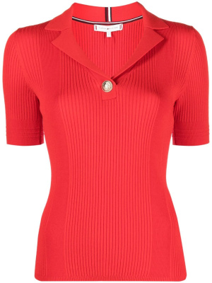 

Embroidered-logo short-sleeve ribbed top, Tommy Hilfiger Embroidered-logo short-sleeve ribbed top