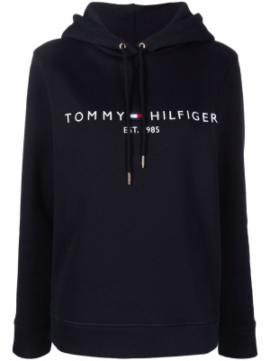 

Embroidered-logo pullover hoodie, Tommy Hilfiger Embroidered-logo pullover hoodie