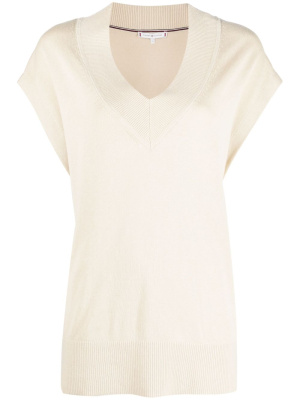 

V-neck cotton-lyocell blend top, Tommy Hilfiger V-neck cotton-lyocell blend top
