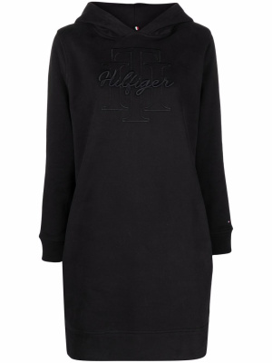 

Hooded embroidered-logo dress, Tommy Hilfiger Hooded embroidered-logo dress