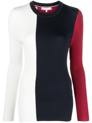

Colour-block ribbed-knit jumper, Tommy Hilfiger Colour-block ribbed-knit jumper