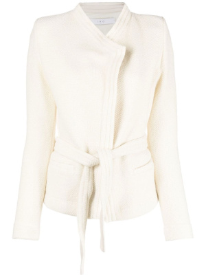 

Embossed-finish belted jacket, IRO Embossed-finish belted jacket