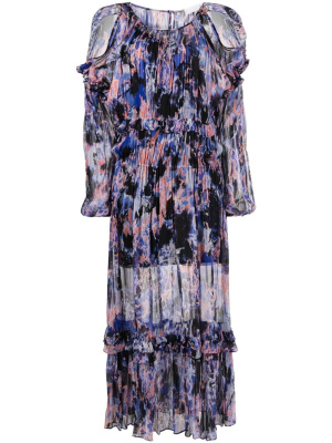

Janan abstract-print plissé dress, IRO Janan abstract-print plissé dress