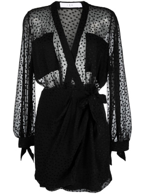 

V-neck semi-sheer wrap dress, IRO V-neck semi-sheer wrap dress