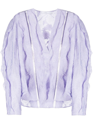 

Scalop-detail jacquard blouse, IRO Scalop-detail jacquard blouse