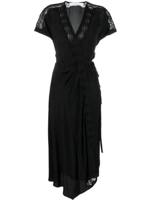 

Britta lace-trim wrap dress, IRO Britta lace-trim wrap dress