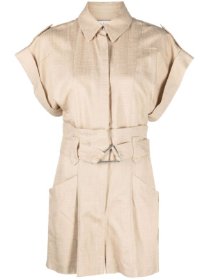 

Short-sleeve belted-waist jumpsuit, IRO Short-sleeve belted-waist jumpsuit