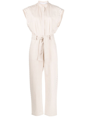 

Belted linen-blend jumpsuit, IRO Belted linen-blend jumpsuit