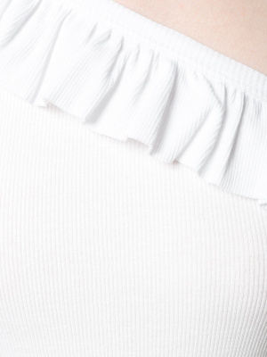 

One-shoulder ribbed top, RED Valentino One-shoulder ribbed top