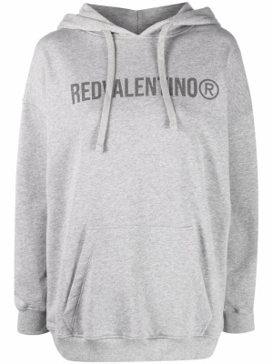 

Logo-print cotton hoodie, RED Valentino Logo-print cotton hoodie