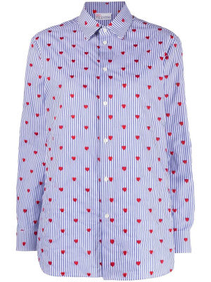 

Embroidered heart striped shirt, RED Valentino Embroidered heart striped shirt