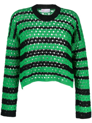 

Striped open-knit cotton jumper, RED Valentino Striped open-knit cotton jumper