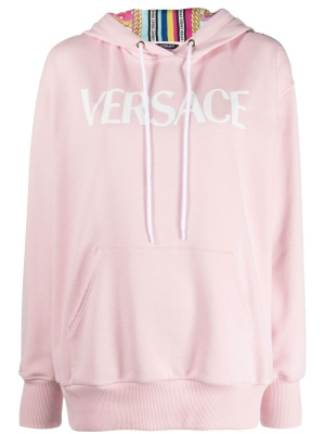 

Panelled print hooded sweatshirt, Versace Panelled print hooded sweatshirt