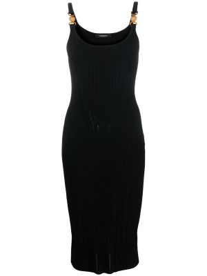 

Logo-plaque ribbed midi dress, Versace Logo-plaque ribbed midi dress