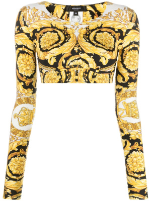 

Barocco-print crop top, Versace Barocco-print crop top