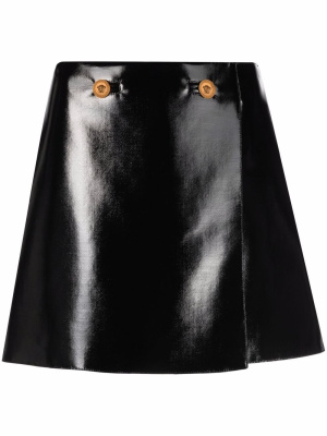 

Coated wool wrap skirt, Versace Coated wool wrap skirt