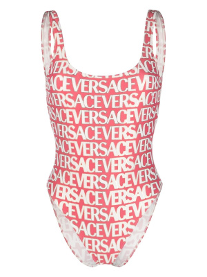 

Allover logo-print swimsuit, Versace Allover logo-print swimsuit