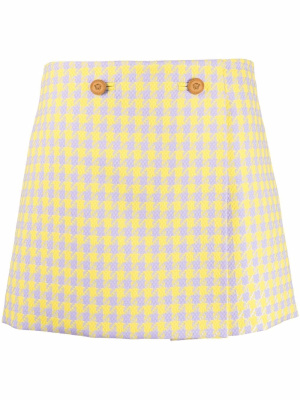 

Medusa check-pattern wool skirt, Versace Medusa check-pattern wool skirt