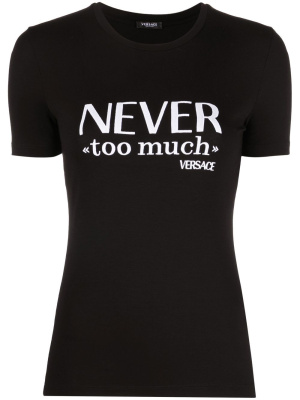 

Slogan-print short-sleeve T-shirt, Versace Slogan-print short-sleeve T-shirt