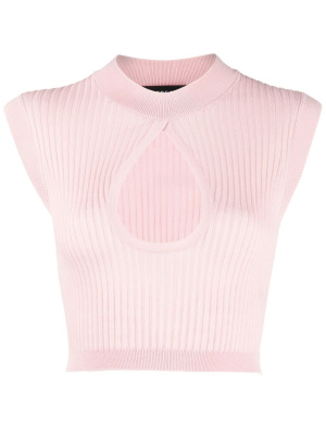 

Cut-out ribbed crop top, Versace Cut-out ribbed crop top