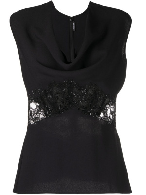 

Lace-panelled sleeveless top, Versace Lace-panelled sleeveless top