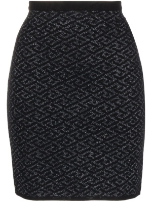 

Monogram-jacquard knit skirt, Versace Monogram-jacquard knit skirt