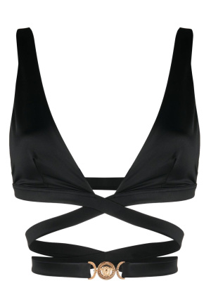 

Logo-embellished bikini top, Versace Logo-embellished bikini top