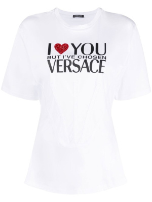 

Slogan-print cotton T-shirt, Versace Slogan-print cotton T-shirt