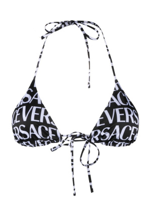

Logo-print triangle bikini top, Versace Logo-print triangle bikini top