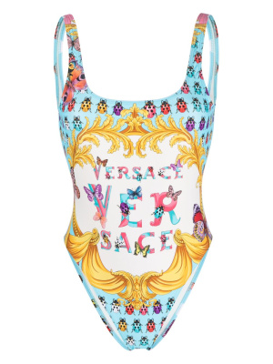 

Butterflies logo-print swimsuit, Versace Butterflies logo-print swimsuit