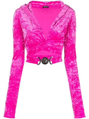 

Crossover velvet-finish top, Versace Crossover velvet-finish top