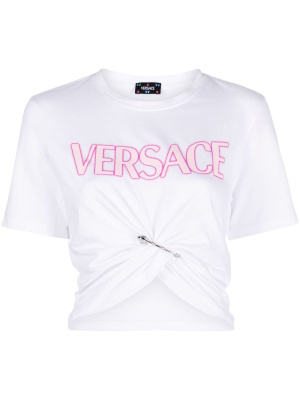 

Safety-pin logo-print T-Shirt, Versace Safety-pin logo-print T-Shirt