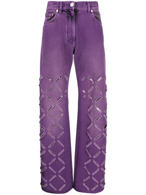 

Ripped-detail straight-leg jeans, Versace Ripped-detail straight-leg jeans
