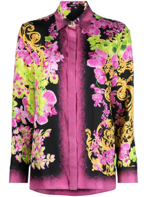 

Graphic-print silk shirt, Versace Graphic-print silk shirt