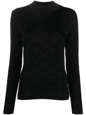 

Monogram-jacquard long-sleeve top, Versace Monogram-jacquard long-sleeve top