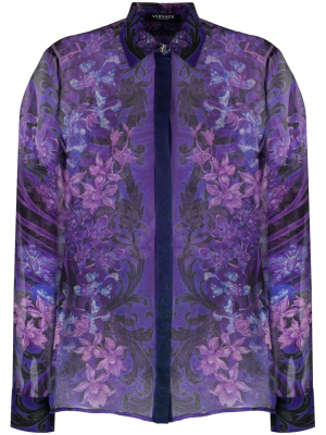 

Floral-print silk blouse, Versace Floral-print silk blouse