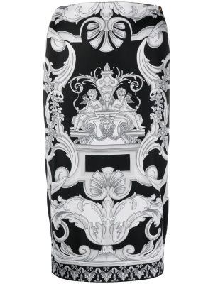 

Silver Baroque midi-skirt, Versace Silver Baroque midi-skirt