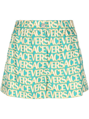 

Logo-print silk shorts, Versace Logo-print silk shorts