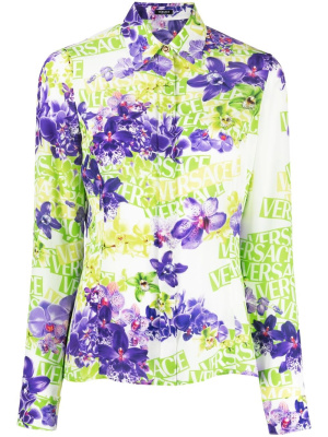 

Floral-print silk shirt, Versace Floral-print silk shirt