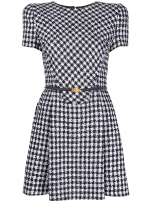 

Belted houndstooth dress, Versace Belted houndstooth dress