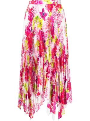 

Floral-print pleated skirt, Versace Floral-print pleated skirt