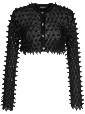 

Spike-textured cropped cardigan, Versace Spike-textured cropped cardigan