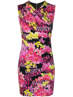 

Floral-print mini dress, Versace Floral-print mini dress