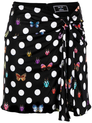 

X Dua Lipa butterflies knotted mini skirt, Versace X Dua Lipa butterflies knotted mini skirt