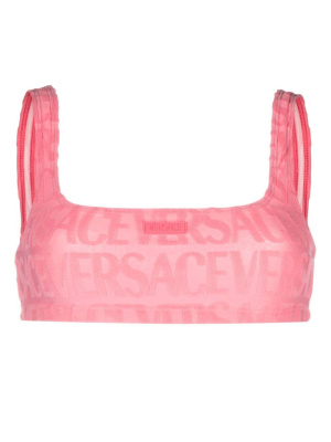 

X Dua Lipa Allover towel bikini top, Versace X Dua Lipa Allover towel bikini top